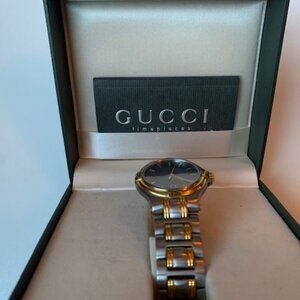 Authentic Vintage Gucci Two-Tone Swiss Watch | Box & Papers